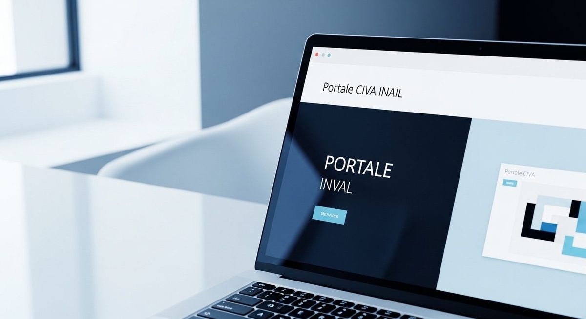 Computer portatile con la schermata del portale CIVA INAIL per la denuncia degli impianti